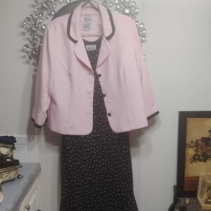 Elegant Pink and Black Skirt Set